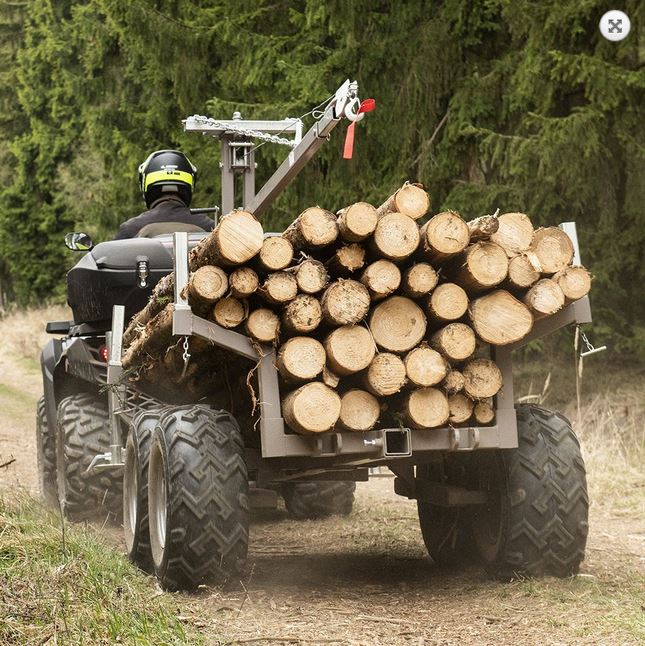 Rückewagen Anhänger Quad Rückanhänger ATV Holzanhänger Holzwagen Seilkran  PKW