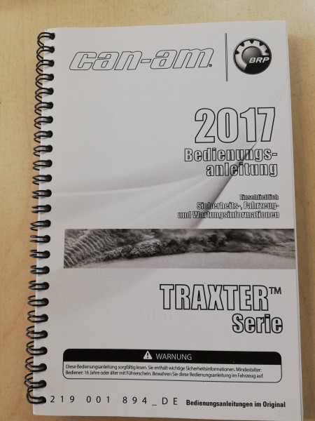 Can-Am Bedienungsanleitung 2017 Traxter-Serie in deutsch